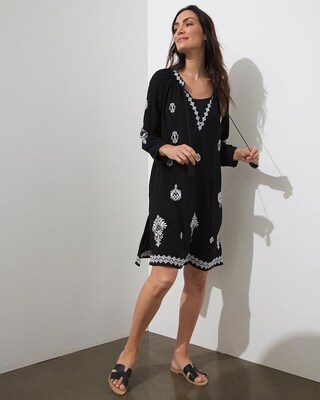 Embroidered Swim Dress Coverup
