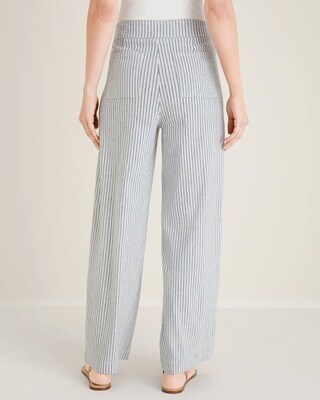 Railroad-Stripe Wide-Leg Pants