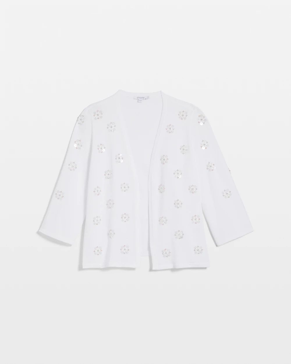 Floral Clear Sequined Cardigan