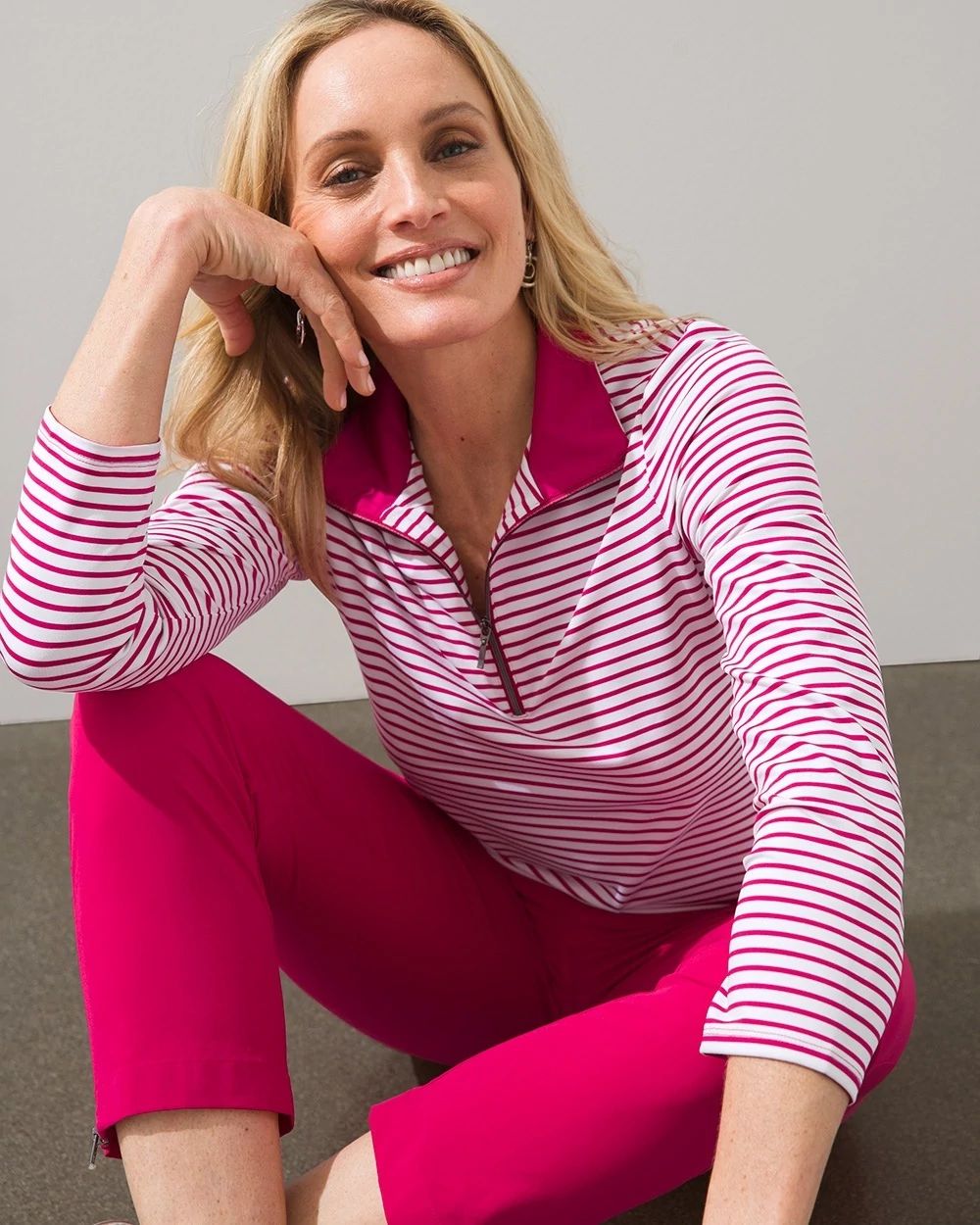 Zenergy® UPF Stripe Bungee Pullover