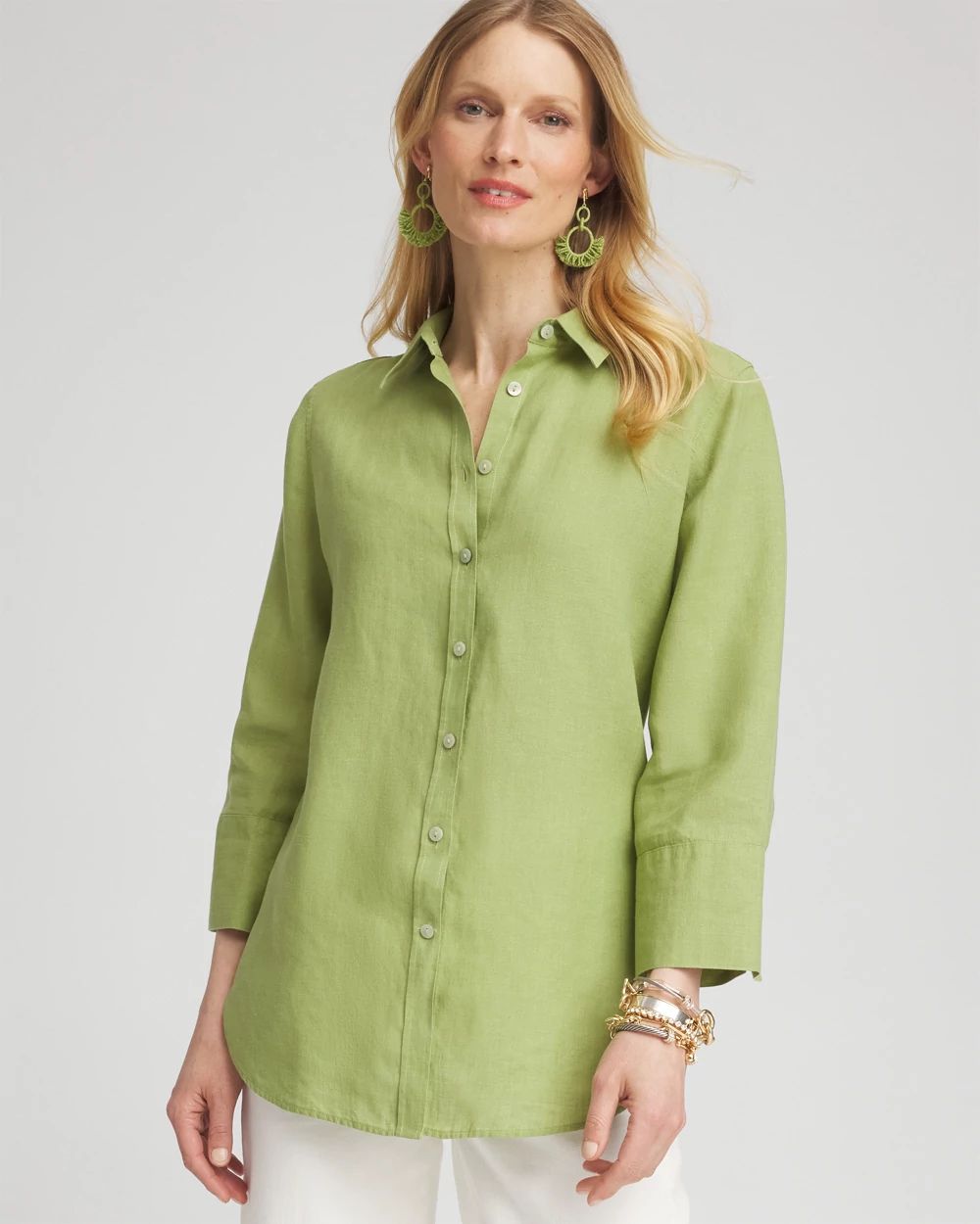 No Iron™ Linen 3/4 Sleeve Shirt