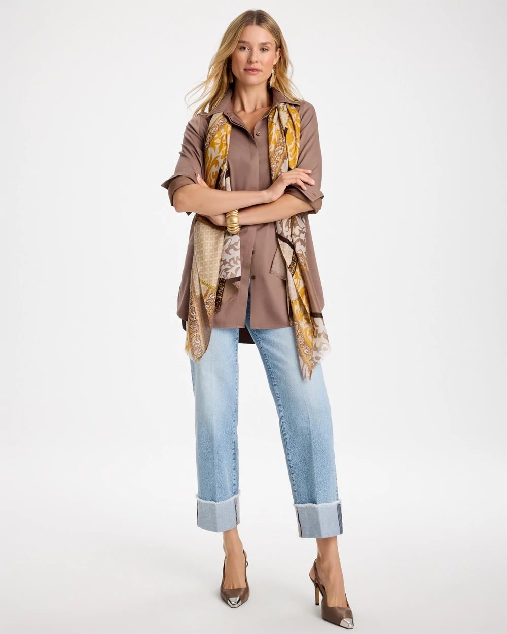 No Iron™ Stretch Trapunto Stitch Tunic click to view larger image.