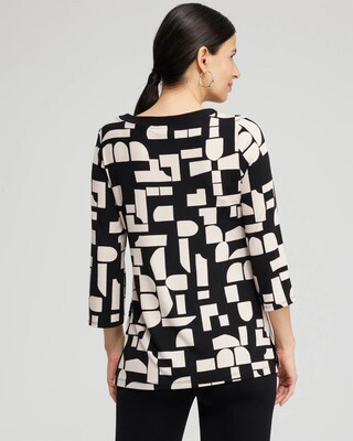 Travelers™ Block Print Split Neck Top