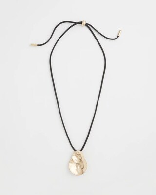 Gold Tone Circles Pendant Necklace click to view larger image.