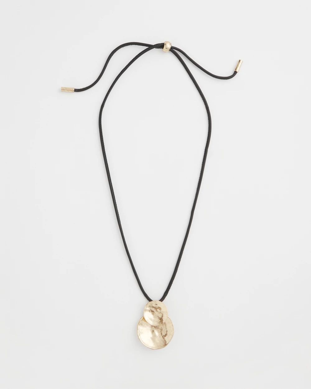 Gold Tone Circles Pendant Necklace