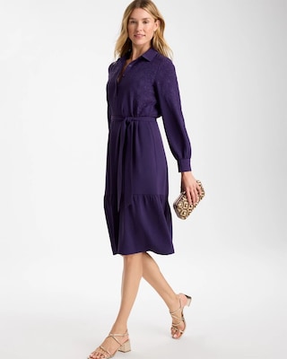 Lace Applique Knee Length Dress click to view larger image.