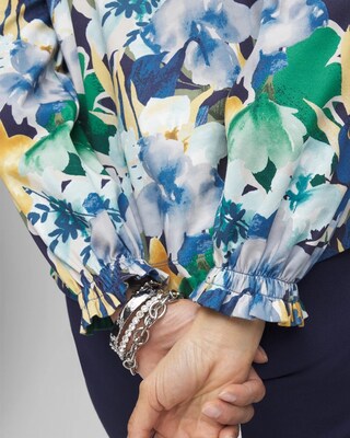 Floral Ruffle Trim Top click to view larger image.