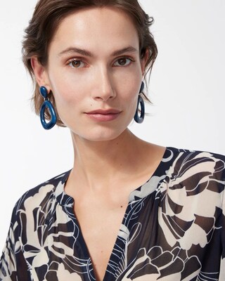 Resin Round Drop Earrings