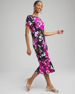Travelers™ Floral Cap Sleeve Midi Dress