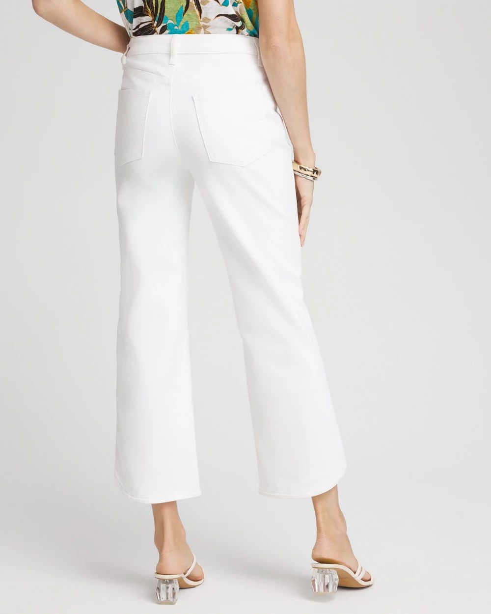 High Rise Dolphin Hem Cropped Jeans