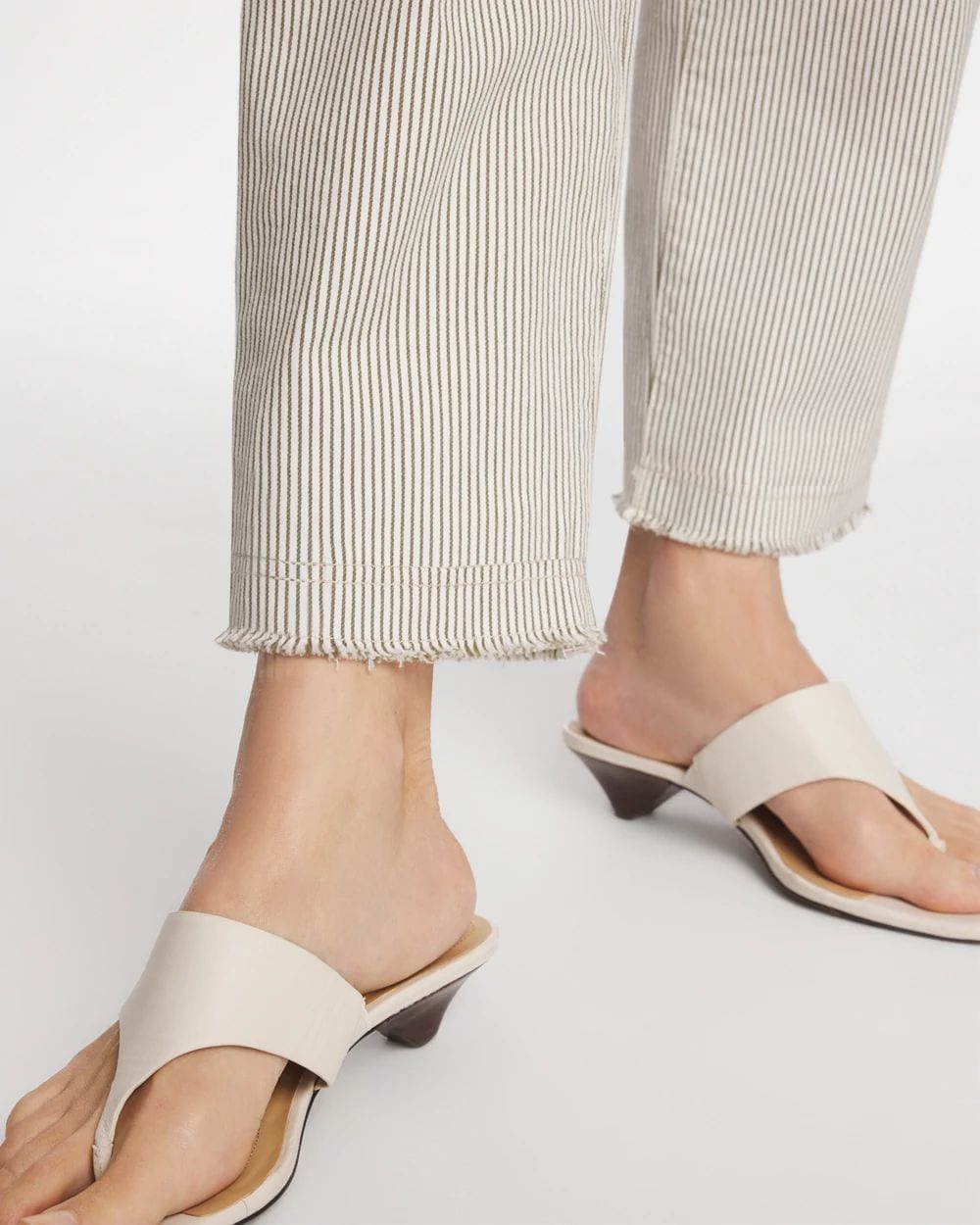 Petite Stripe Girlfriend Straight Ankle Jeans