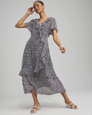 Chiffon Faux Wrap Dress