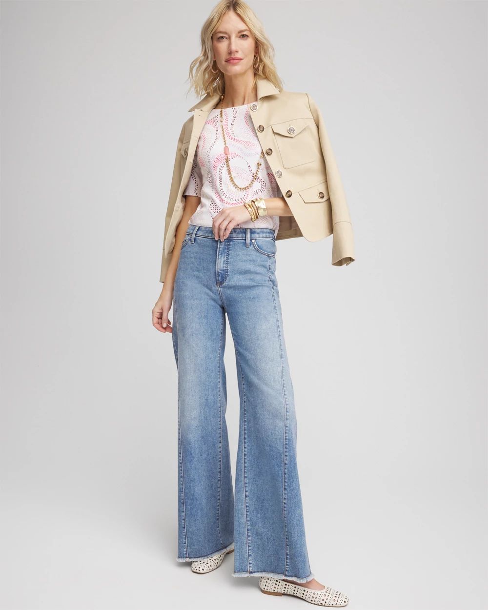 Printed Pima Cotton Bateau-Neck Tee