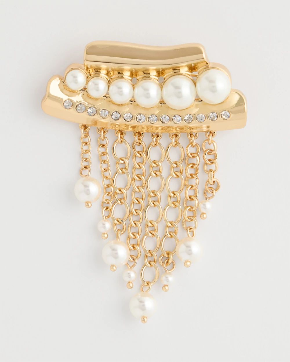 Faux Pearl Brooch