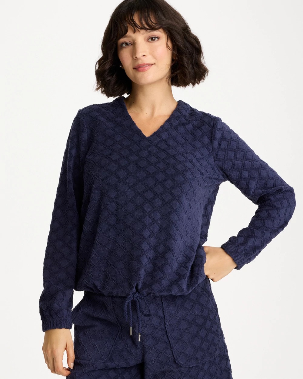 Zenergy® Terry Cloth Jacquard Top