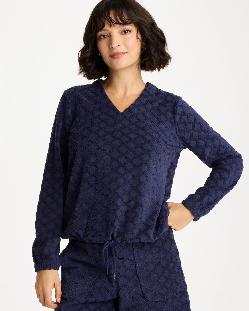 Zenergy® Terry Cloth Jacquard Top