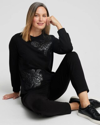 Zenergy® French Terry Faux Leather Sweatshirt