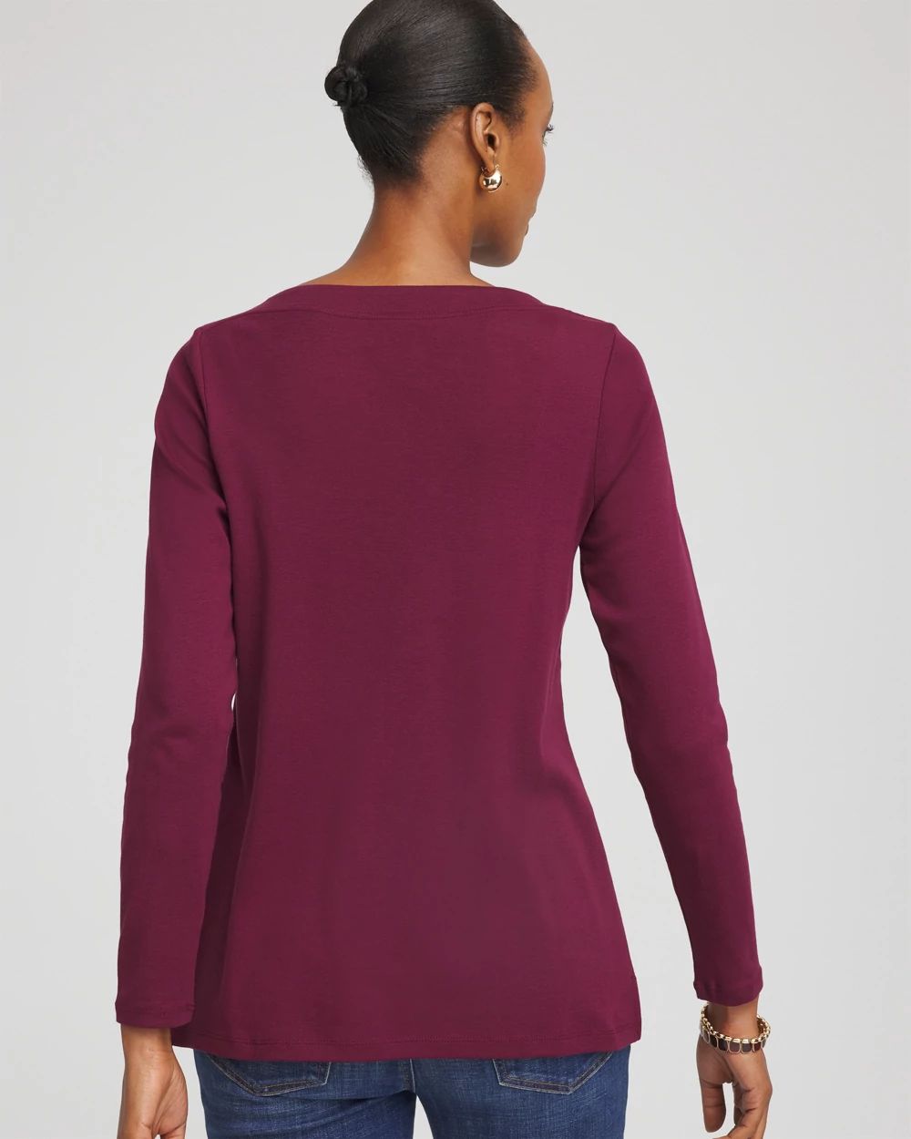 Stretch Cotton Boatneck Tunic click to view larger image.