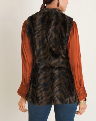 Tiger-Print Faux-Fur Vest