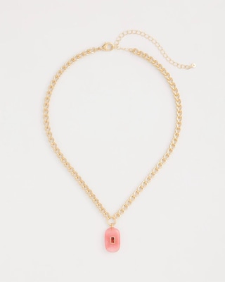 Coral Agate Short Pendant Necklace