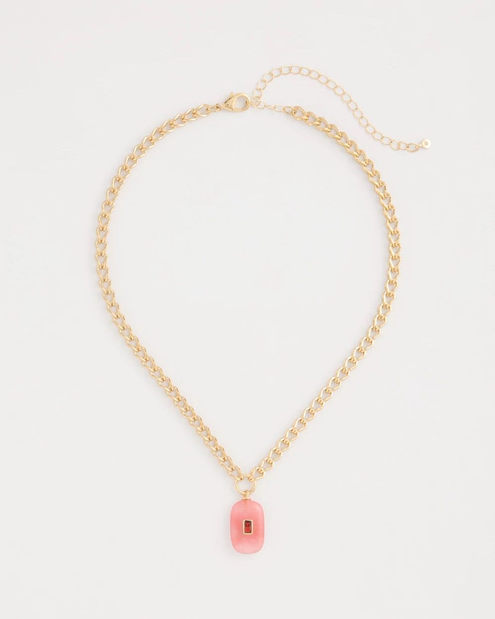 Coral Agate Short Pendant Necklace