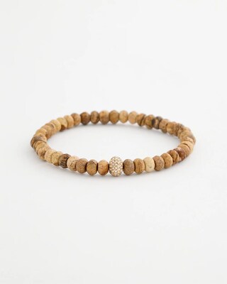 Genuine Jasper Stone Slice Pave Bracelet
