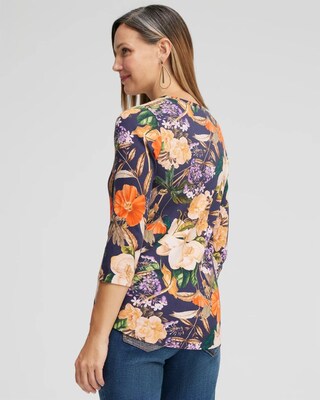 Floral 3/4 Sleeve Tee