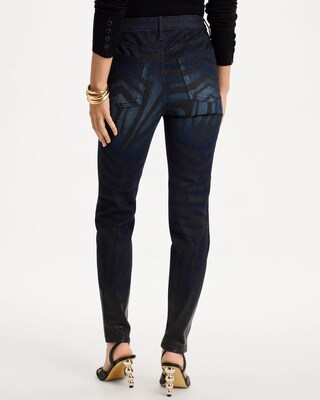 Ombre Zebra Animal Skinny Ankle Jeans click to view larger image.