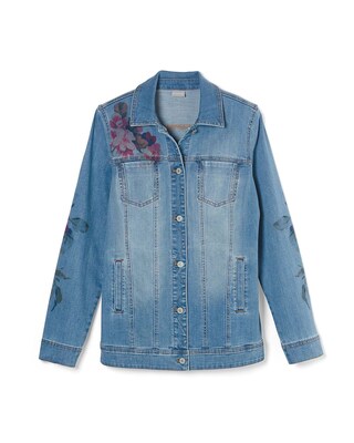 Floral-Print Denim Jacket