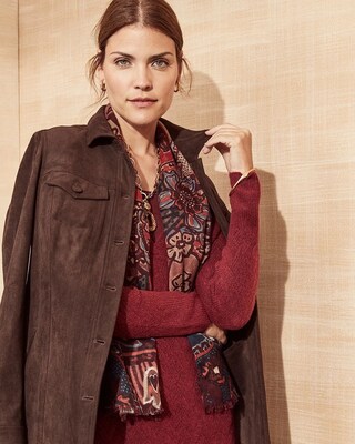 Elongated Faux-Suede Jacket