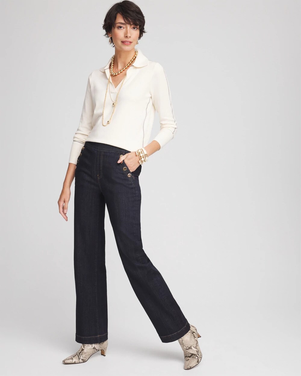 Pull-On Wide Leg Jean