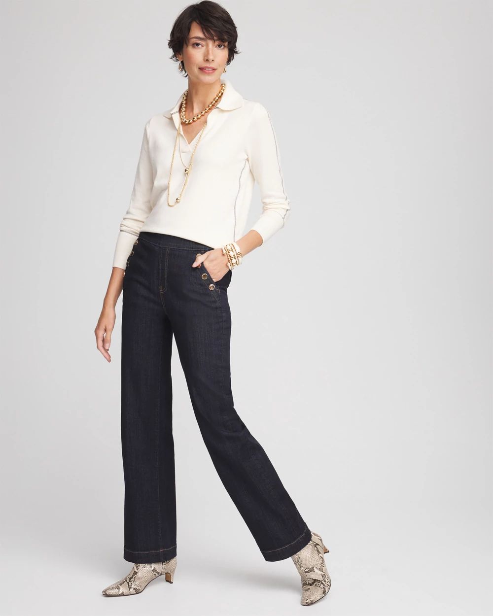 Pull-On Wide Leg Jean click to view larger image.