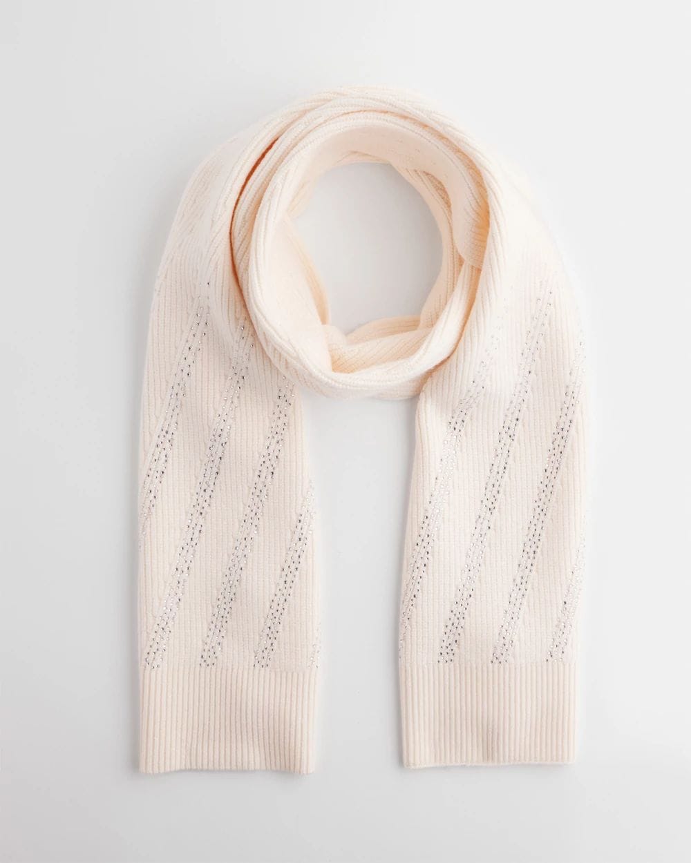Embellished Striped Scarf
