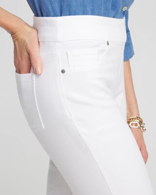 No-Stain White Denim Ankle Jeggings click to view larger image.