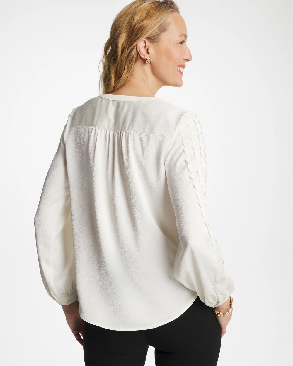 Laser Cut Crinkle Blouse click to view larger image.