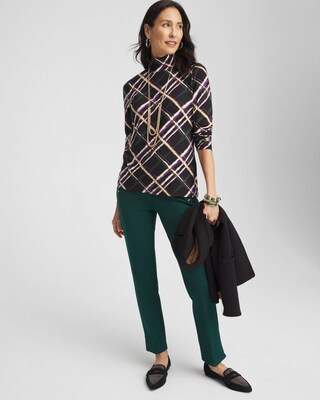 Touch of Cool™ Plaid Mock Neck Layering Tee click to view larger image.