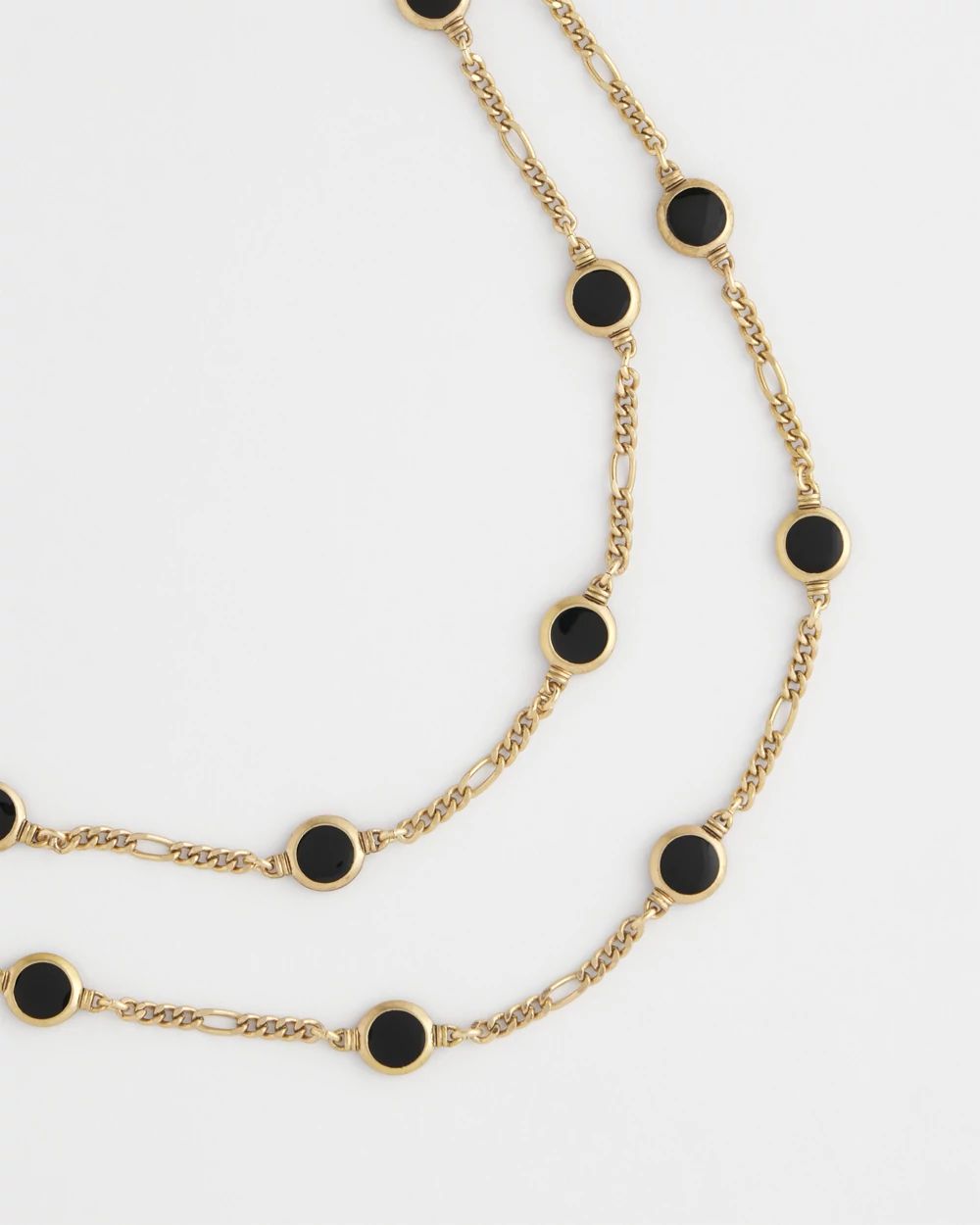 Black Enamel Round Opera Necklace