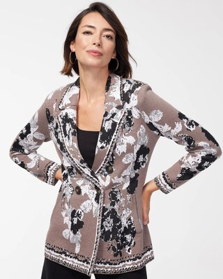Neutral Floral Jacket Cardigan