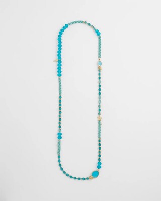 Sea Blue Single-Strand Necklace