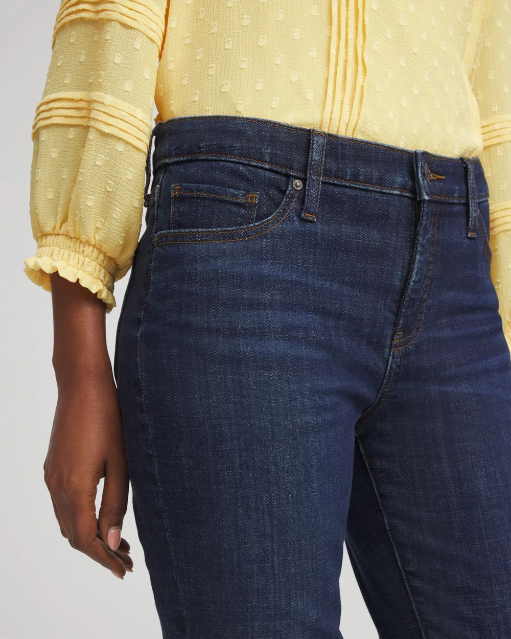 Petite Girlfriend Cropped Flared Jeans