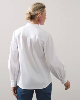 Poplin Floral Billow Sleeve Shirt