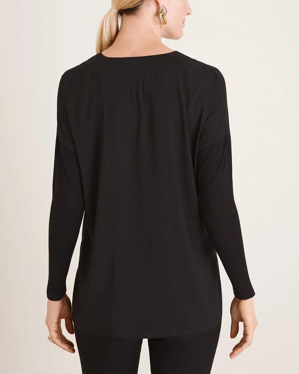 Satin-Trim Dolman Top