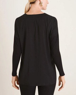 Satin-Trim Dolman Top