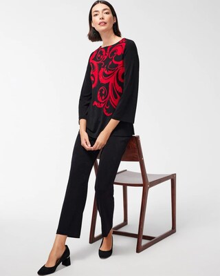 Travelers Scroll Print Bell Sleeve Tunic