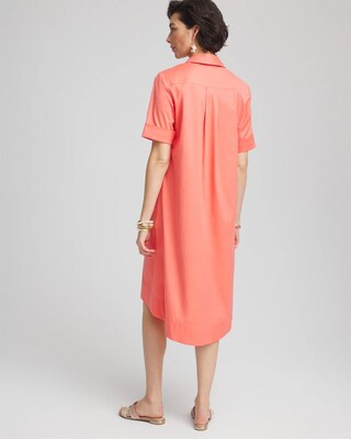 High-Low Hemmed Popover Shirtdress click to view larger image.