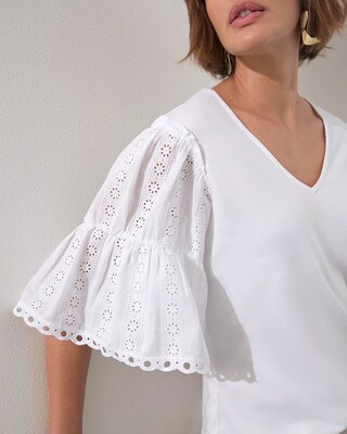 Touch of Cool Lace Inset Sleeve Tee
