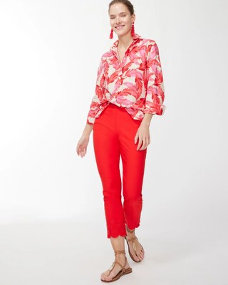 No Iron Stretch 3/4 Sleeve Feathers Shirt