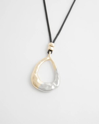 Adjustable Mixed Metal Pendant Necklace click to view larger image.