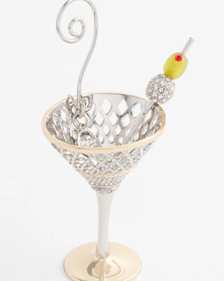 Rhinestone Martini Ornament