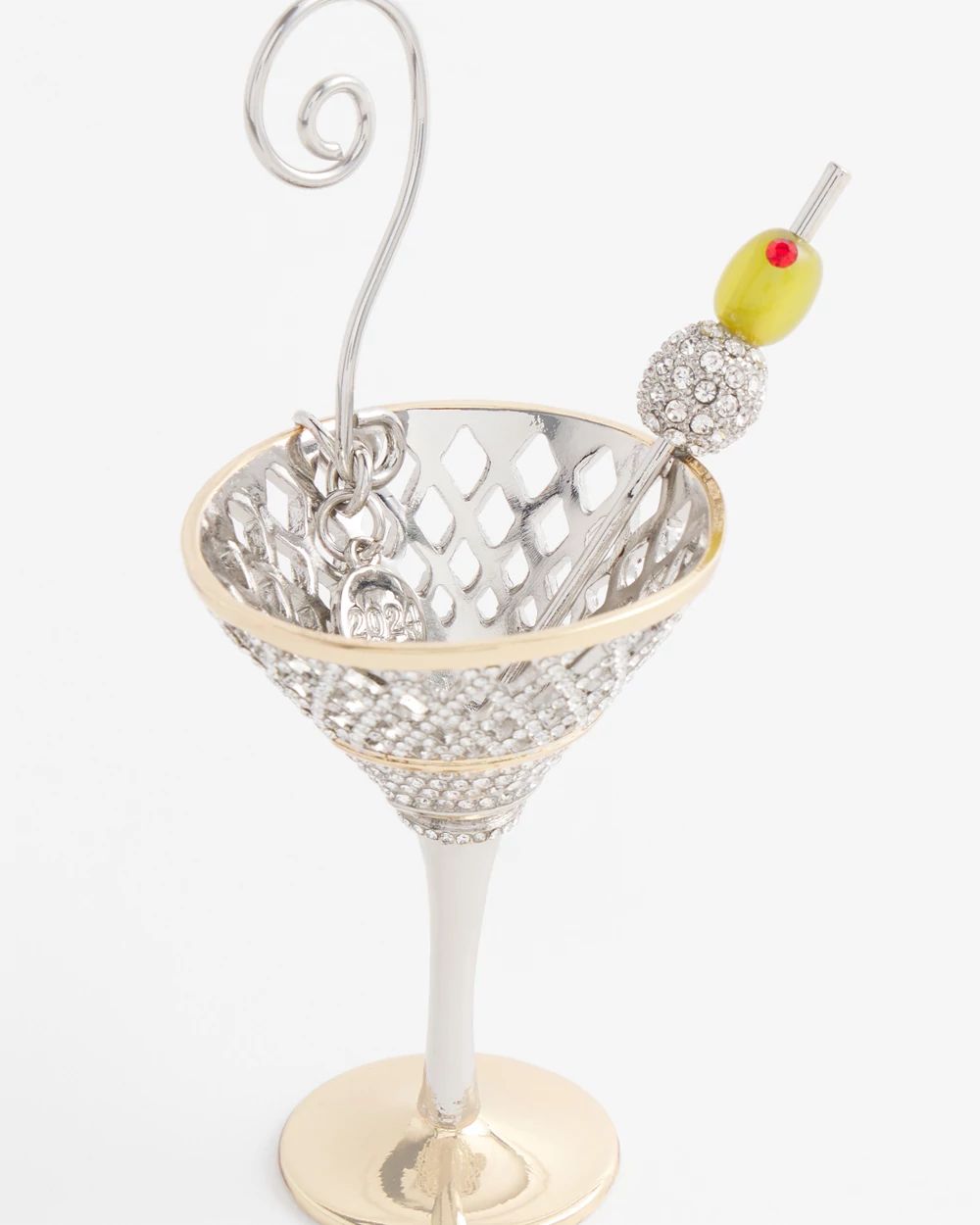 Rhinestone Martini Ornament